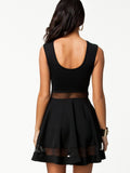 Black mesh Insert Skater Dress