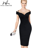 Elegant Slash Neck Midi Dress