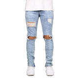 Men  Destroyed Ankle Zipper Jeans