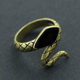 Black Crystal Snake Ring