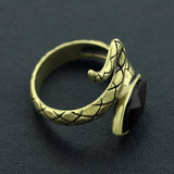 Black Crystal Snake Ring