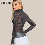 Glitter Mesh Blouse