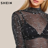 Glitter Mesh Blouse