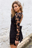 Backless Deep V Neck Lace