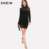 Black Bodycon Sheer Mesh Overlay 2 In 1 Dress