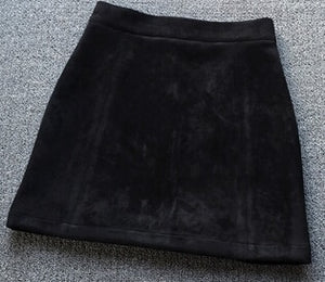 Suede A-line Skirt