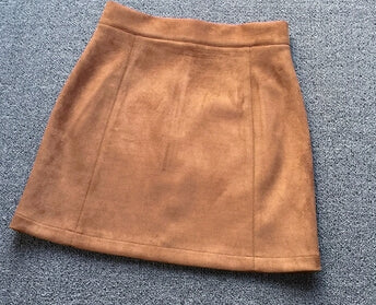 Suede A-line Skirt