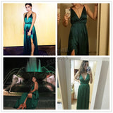 High Slit Satin Maxi Dress