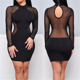 See Through Mesh Bandage Bodycon Dress