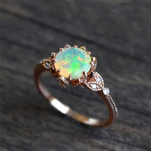 Floral Opal Rings