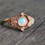 Floral Opal Rings