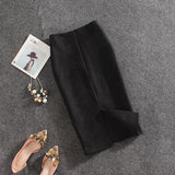 Suede Knee-Length Pencil Skirt