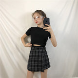 Plaid A-Line High Waist Skort