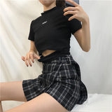 Plaid A-Line High Waist Skort