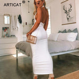 Halter Backless Knitted Pencil Dress