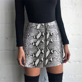 snakeskin high waist mini pencil skirt