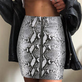 snakeskin high waist mini pencil skirt