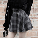 Pleated Plaid Skirt