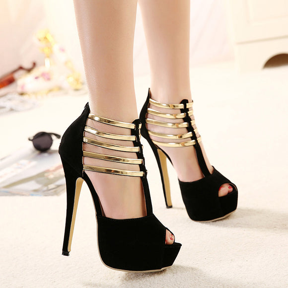 Peep Toe Platform Heels