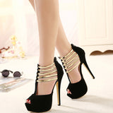 Peep Toe Platform Heels