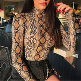 Snake Turtle Neck Bodysuit