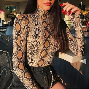 Snake Turtle Neck Bodysuit