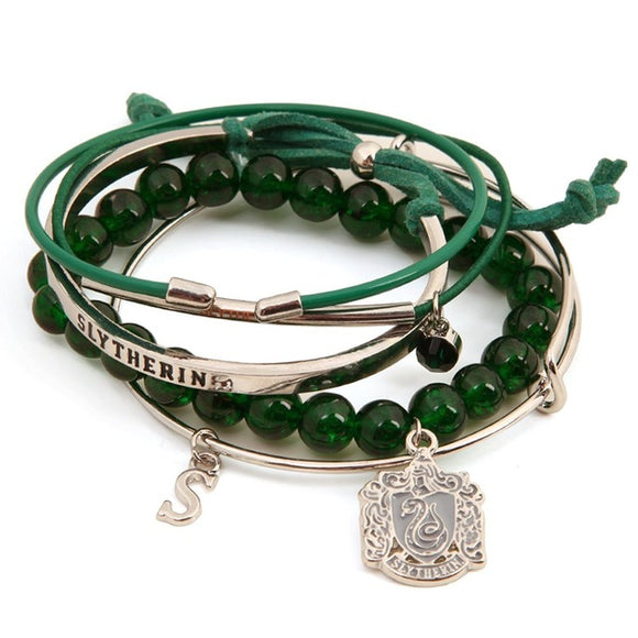 Slytherin Pendant Woven Bracelet