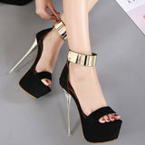 Platform Gold Accent Heels