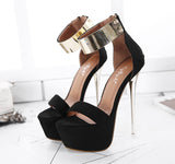 Platform Gold Accent Heels