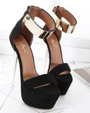 Platform Gold Accent Heels