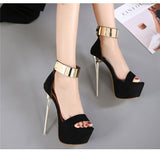 Platform Gold Accent Heels