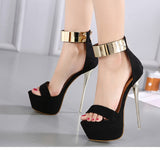 Platform Gold Accent Heels