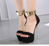 Platform Gold Accent Heels