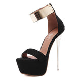 Platform Gold Accent Heels