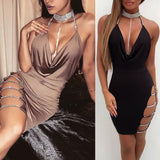 Chocker Cocktail Bodycon Mini Dress