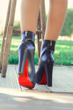 Zip Up Red Bottom Boots