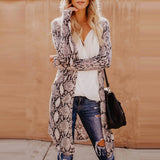 Snake Print Long Cardigan