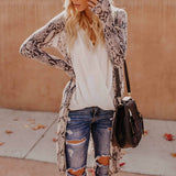 Snake Print Long Cardigan