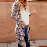 Snake Print Long Cardigan