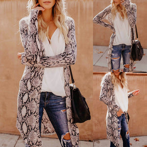 Snake Print Long Cardigan