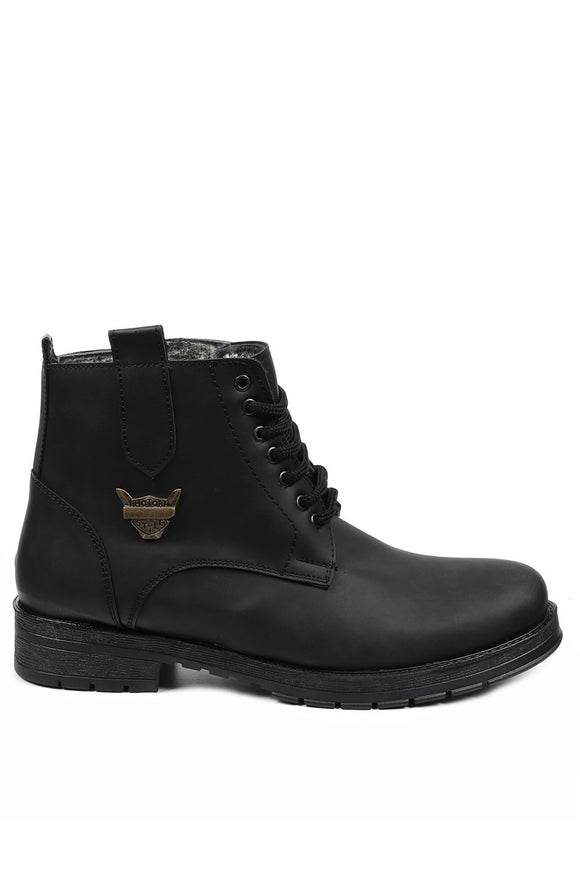 Men's Lace-up Black Boots