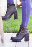 Women's Heeled Green Boots