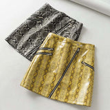 Snake Print PU Skirt